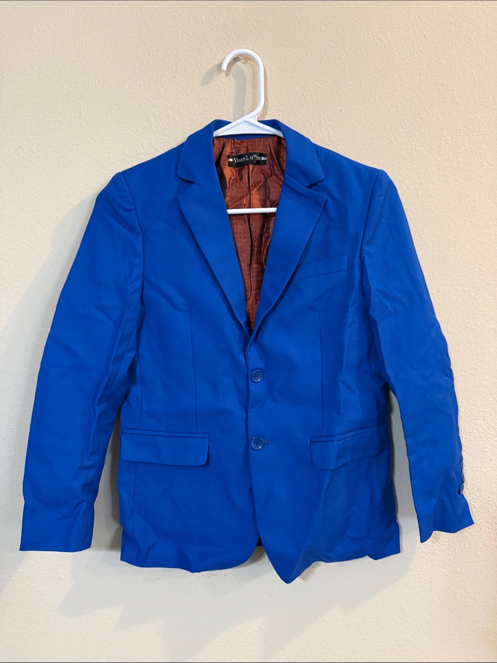 Kids Bright Blue Single-Breasted Blazer